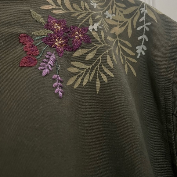 Sheryl Crow Designer Army/Military Green Jacket withh Embroidery 100% Cotton - Picture 9 of 16